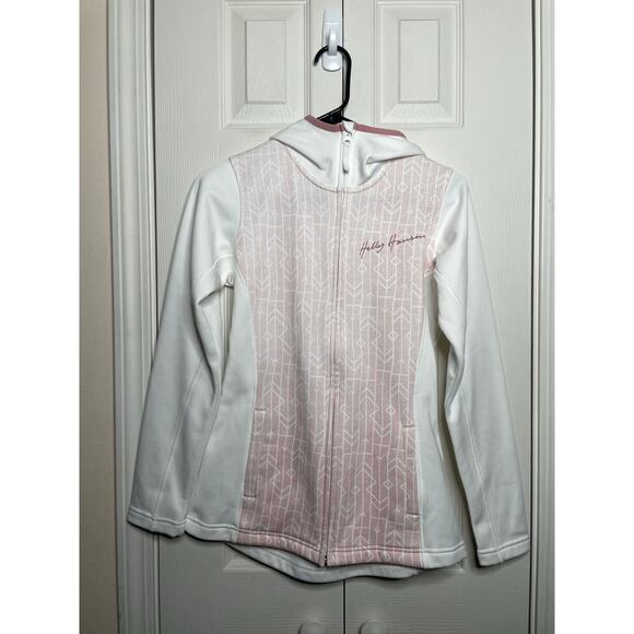 Helly Hansen Womens Full Zip Fleece Hoodie White Pink Size Small - Picture 1 of 14